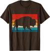 We Love Bison Bison Retro American Buffalo National Park Vintage T-Shirt - Brown