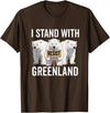 I stand with Greenland Merch Apparel I Stand with Greenland Protest Polar Bear Greenland Denmark T-Shirt - Brown
