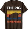 Funny Pig Farm Piggy Farmer Farming Gifts DAIMMER The Pig Whisperer T-Shirt - Brown