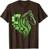St Patricks Day Horse Lover Horse Lover St Patrick's Day T-Shirt - Brown