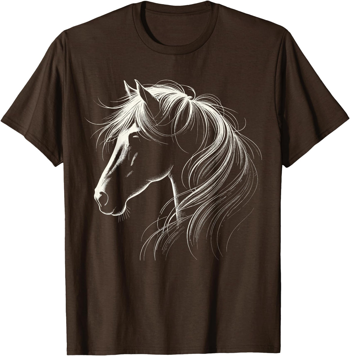 Funny Horse Riding Gifts Horse Silhouette Horse Riding Lover T-Shirt - Straight - Brown