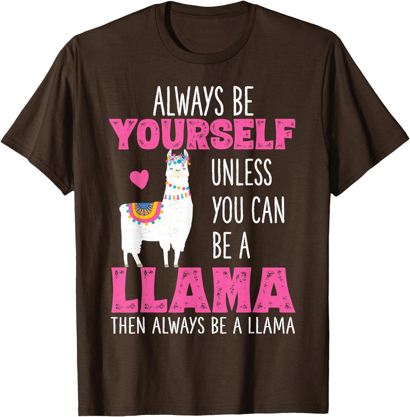 Llama Shirts by Memme Cute Funny Llama Shirt Llamas Lover Shirts Girls Women T-Shirt - Brown