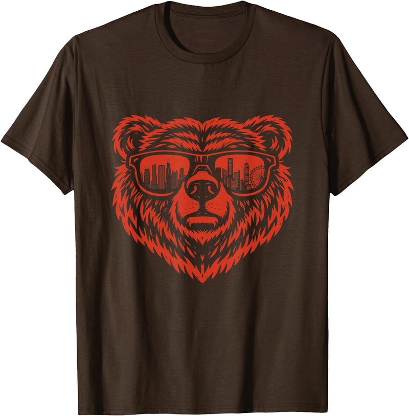 Bear Lover Merch Bear Sunglasses - Bear Lover T-Shirt - Brown