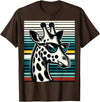 DESIGN BY TEERA Funny Giraffe Vintage Sunglasses African Animal Lover T-Shirt - Brown