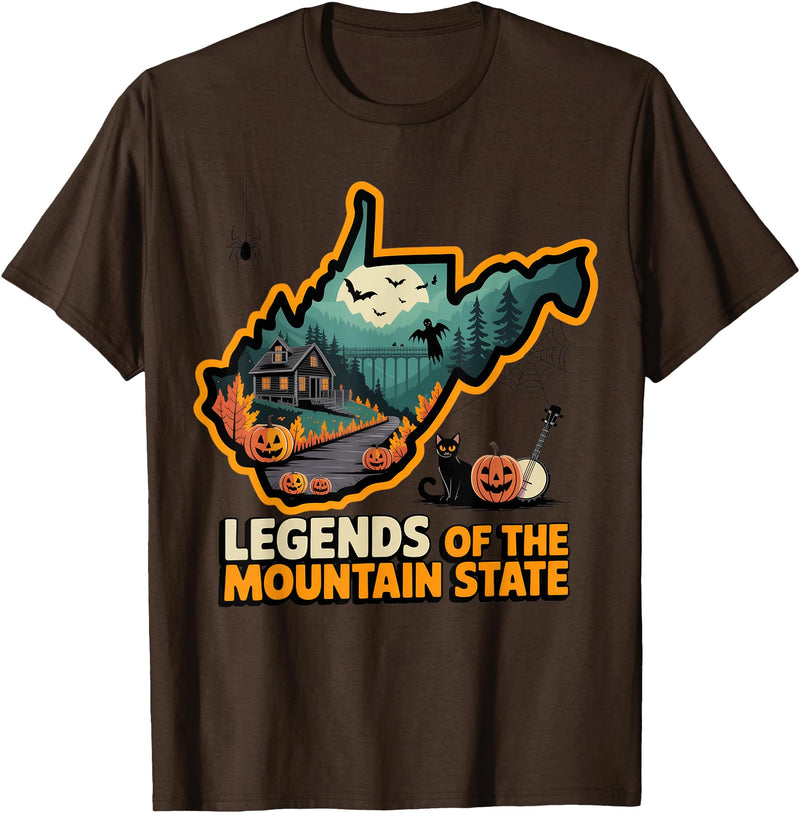 West Virginia Tee Company LTD West Virginia Halloween Shirt Spooky Pride T-Shirt - Brown