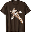 Funny giraffe t-shirt animal love zoo and safari Love Giraffe Women's Wildlife Giraffe Lovers Tee for Children Girls T-Shirt - Brown