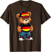 German Teddy Bear Breakdance Rapper German Flag Teddy Bear Germany Hip Hop T-Shirt - Brown