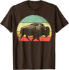 Bison Lover Gifts Wildlife I Bison Natural Reserve Vintage Buffalo Graphic Crew Neck Short Sleeve Regular Fit T-Shirt -