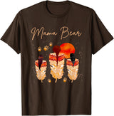'Mama Bear' Script with Feathers T-Shirt