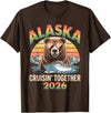 Alaska Cruise Crew Retro Travel Designs 2026 Alaska Cruise 2026 Bear Vacation Matching Group T-Shirt - Brown