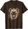 Laughing Hyena Cartoon Wild Safari Animal Hyena Laughing Face Funny Animal Safari Vibes T-Shirt - Brown