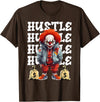 Hip Hop Clown Money Calling Horror Streetwear Tee Hip Hop Scary Clown Hustle Money Urban Streetwear Halloween T-Shirt - Brown