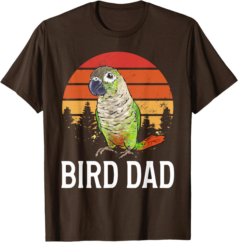 Green Cheek Conure Shirt & Green Cheek Conure Gift Green Cheek Conure Parrot Bird Dad T-Shirt - Brown