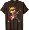 Hamster Electric Guitar Concert Music Lover Men Women Kids T-Shirt - Brown