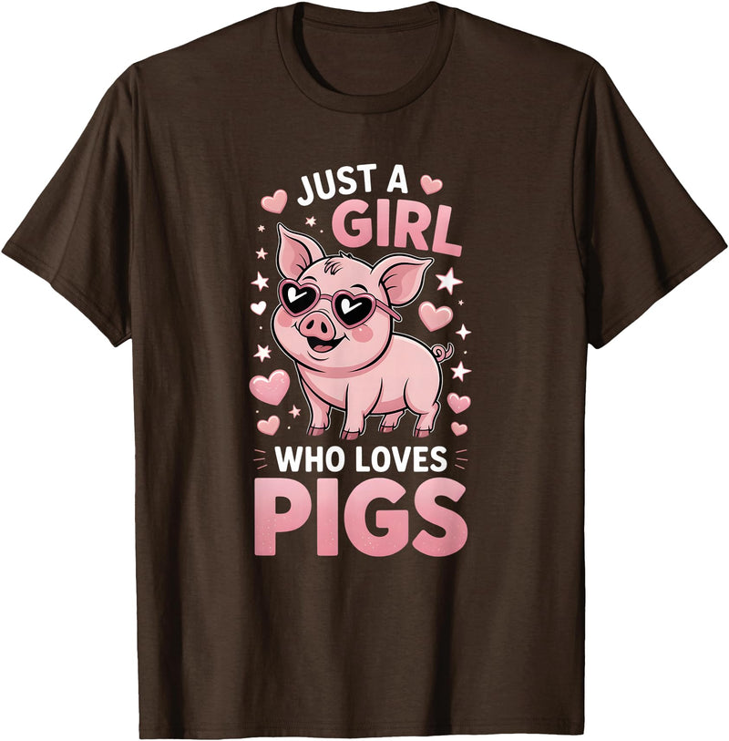 Pig Shirts & Gifts for Girls Girls Pig T-Shirt - Brown