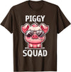 Pig Lovers Apparel and Home Decor Shop Funny Pig Wearing Sunglasses Piggy Squad Farm Farmer T-Shirt - Brown