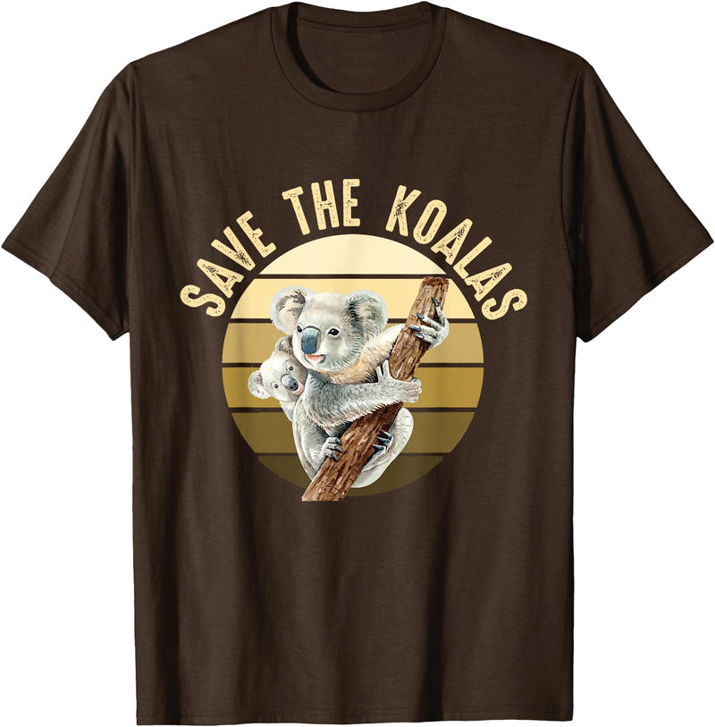 Save the wildlife of Australia Save the Koalas Koala Koala Bear Australia Rescue Protect T-Shirt - Brown