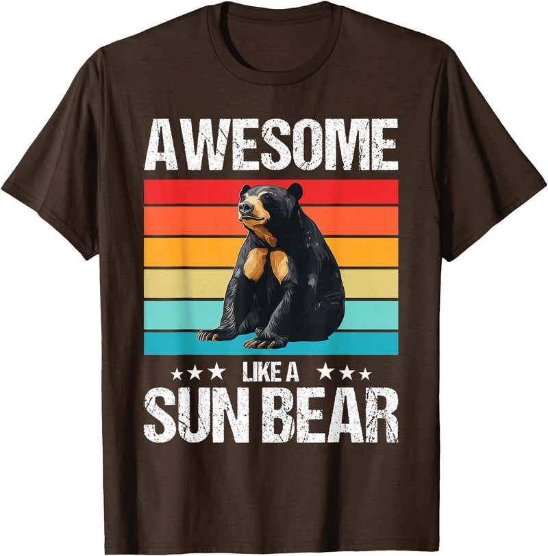 Sun Bears Sun Bear Lovers Shop Awesome like a Sun Bear. Sun Bears Sun Bear T-Shirt - Brown