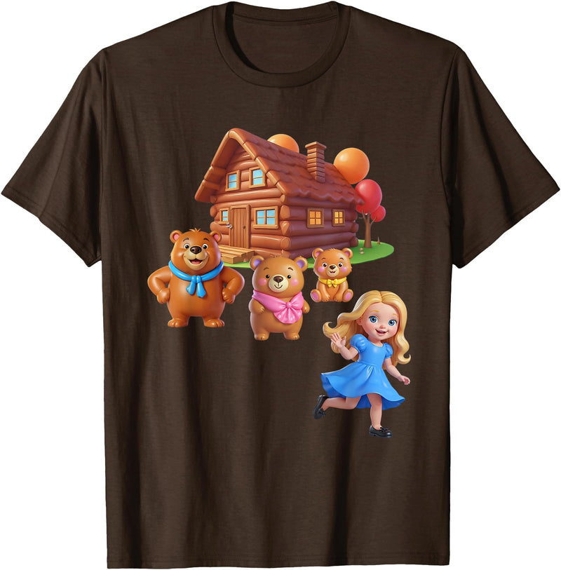 Storybook & Fairytale World Book Day Costumes Goldilocks and the Three Bears Costume for Women, Men, Kids T-Shirt - Brown