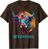 Love Wyoming Accessories, Apparel and Home Decor Wyoming American Bison Lover Buffalo for Men Women Souvenir T-Shirt - Brown