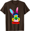 Colorful Rabbit Head Safari Animal Art Wildlife T-Shirt in Brown