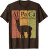 Alpaca Llama Periodic Chemistry Elements Retro Alpaca Periodic Table Elements Llama Alpaca Vintage T-Shirt - Brown