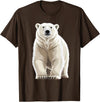 Polar bear for Men Women Design byMH Polar Bear T-Shirt - Brown