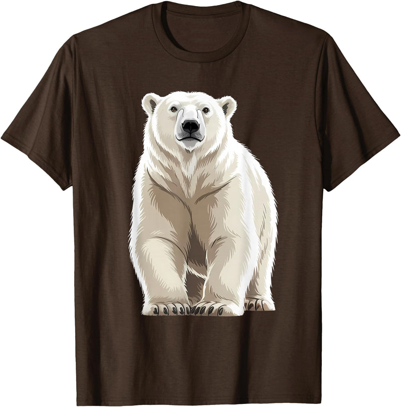 Polar bear for Men Women Design byMH Polar Bear T-Shirt - Brown