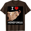 WhiteHorseDepot I Love Herefords with Cow Tongue T-Shirt - Brown