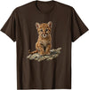 Cute Cougar & Mountain Lion Apparel Cute Mountain Lion Cub Cougar T-Shirt - Brown