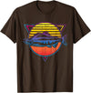 Retro Salmon Fish T-Shirt - Brown
