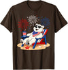 Polar Bear Patriotic Happy Beach Paws Co 4th of July Polar Bear Happy Beach Patriotic Animal Lovers T-Shirt - Brown