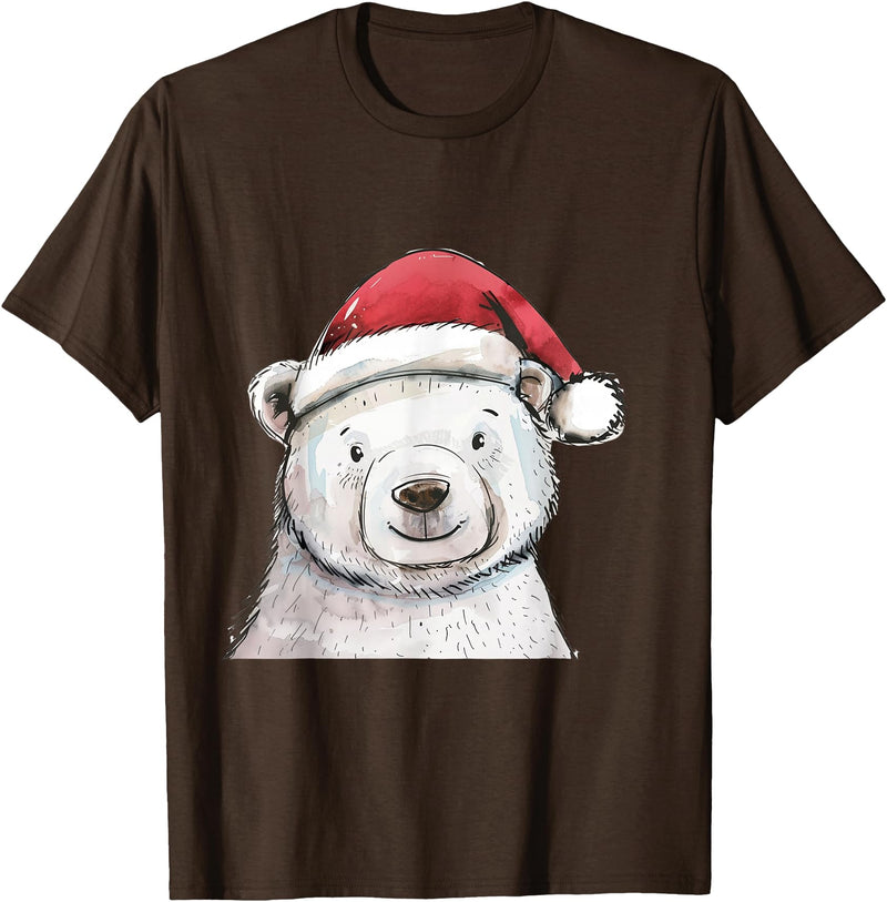Merry Christmas Gifts For The Whole Family Christmas Holiday Season Xmas Polar Bear T-Shirt - Brown