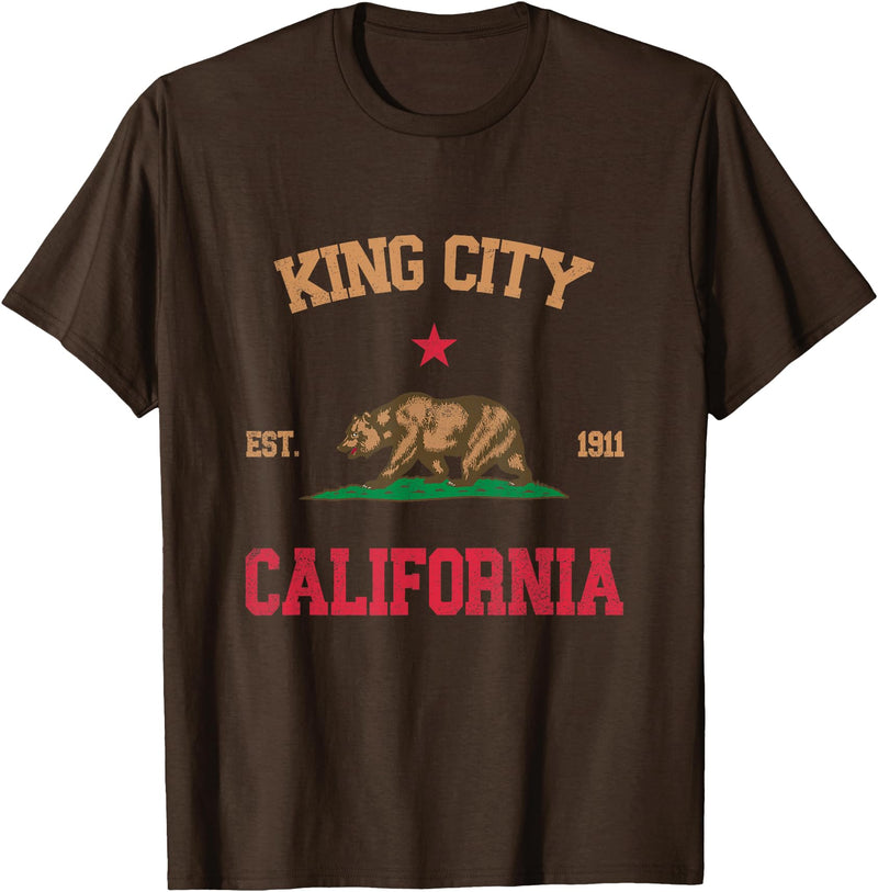 King City California CA Designs King City California T-Shirt - Brown