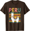 Shirt-o-Topia Cute Peruvian Llama from Peru - Fun Peru Design T-Shirt - Brown