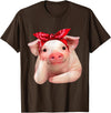 Fabulous Farm Animals Shirts Red Bandanna Pig Funny I Love Piggy T Shirt T-Shirt - Brown