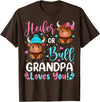 Reveal Party Highland Cow Bull or Heifer Grandpa Loves You Highland Cow Lover T-Shirt - Brown