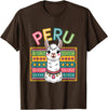Peru Flag Peruvian Roots Peru Llama Peruvian Roots Peru Heritage T-Shirt - Brown
