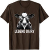 Farmstead Legends Legend Dairy, Cool Cow with Sunglasses T-Shirt - Brown
