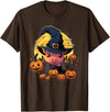 Pig Halloween Costumes Spooky Pig Witch Halloween T-Shirt - Brown