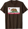 Graphic Club Inc. California Republic Flag - CA - Distressed Design - Classic T-Shirt - Brown