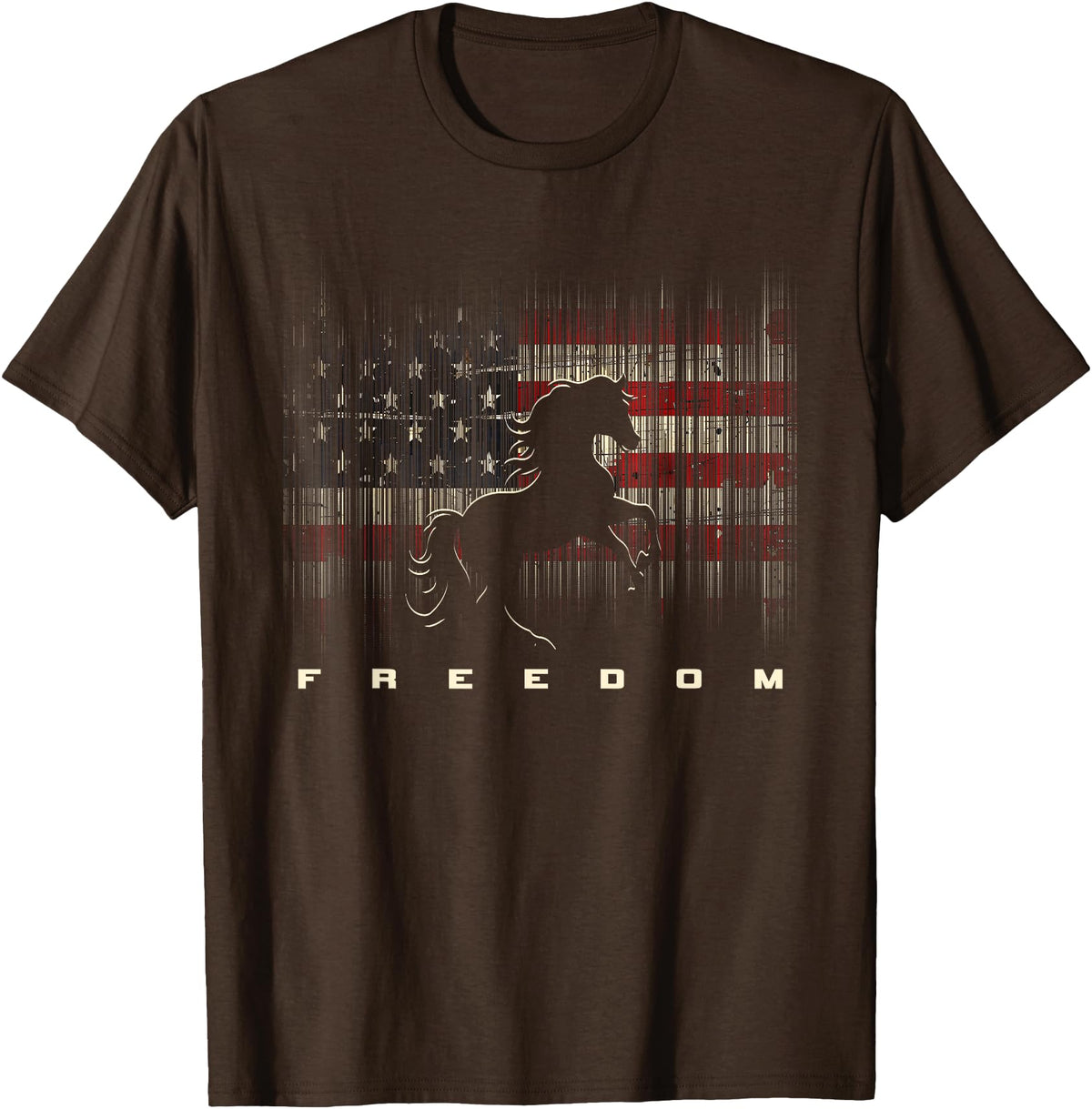 BASBO American Flag Horseback Riding Apparel - Horse T-Shirt - Straight - Brown