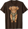 Farmer Cute Women Highland Cow Shirts Cozy Fall Autumn Highland Cow T-Shirt - Brown