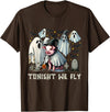 Pigaboo Farm Halloween Tonight We Fly Pig Farm Animal Lover Halloween T-Shirt - Brown