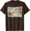 Mel & Bear Treasure Map Ship Sharks Pirates & Skulls Shirt Boys Kids T-Shirt - Brown