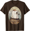 Polar bear Sailor Oil paint Inspired Cool Captain Polar Bear T-Shirt - Brown