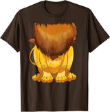 Lion Lazy Halloween costumes Lion Body Halloween Costume T-Shirt - Brown