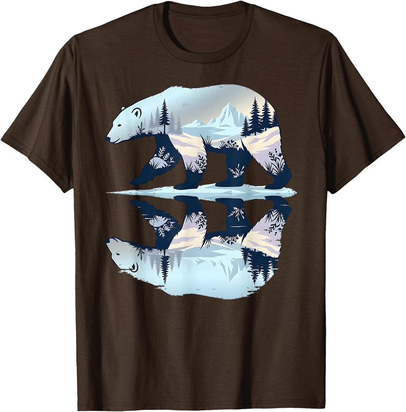 Polar Wildlife Wilderness Lover Polar Bear Arctic Wildlife Nature Animal T-Shirt - Brown