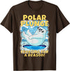 Ice Cold New Years Arctic Iceberg Freeze Swim Team Polar Plunge Freezing For A Reason! Cool Polar Bear Swimming T-Shirt - Brown
