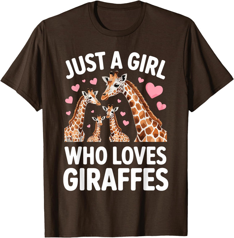 Giraffe Gift For Giraffe Lover Accessories & Stuff Funny Giraffe Design for Women Girls Safari Giraffe Lovers T-Shirt - Brown
